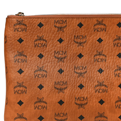 MCM Visetos Medium Crossbody Pouch Cognac 12 of 17