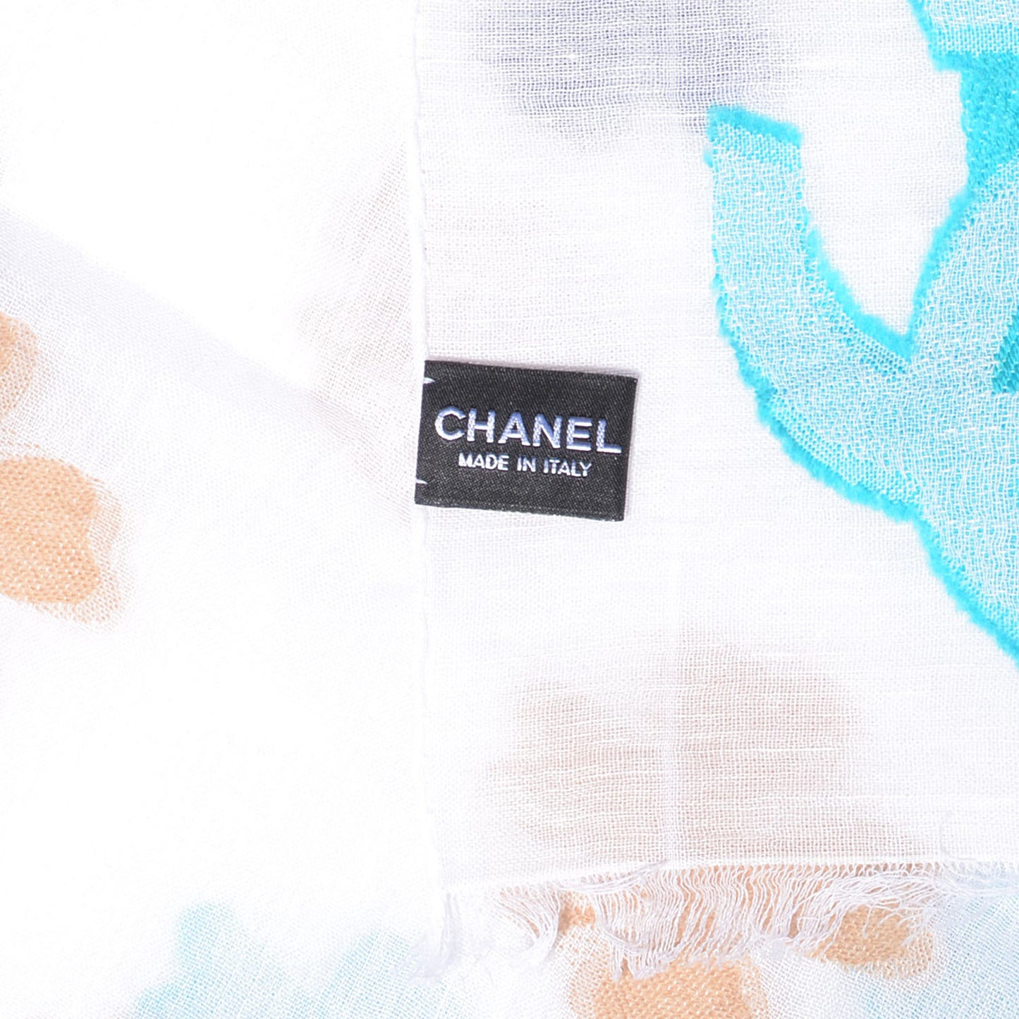 Linen Cotton Wool CC Clover Scarf White