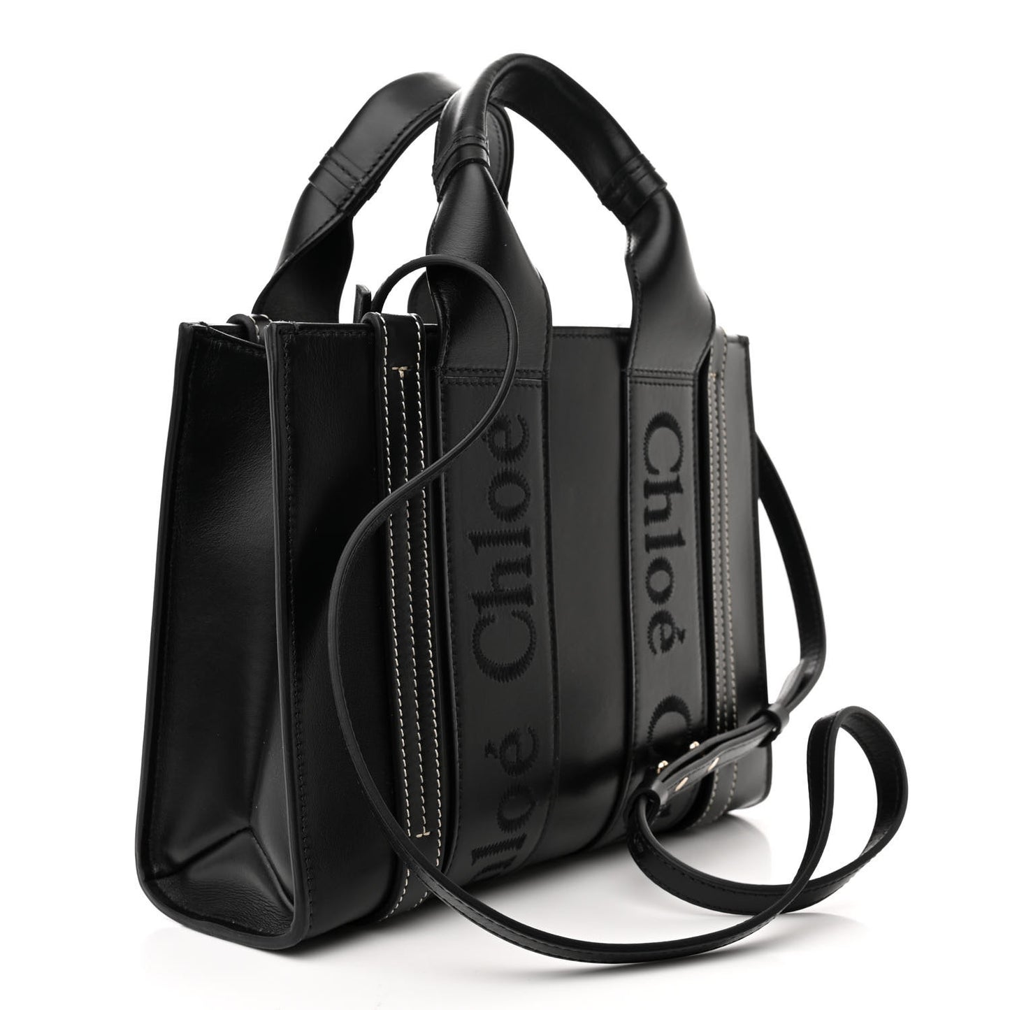 Calfskin Small Woody Tote Black