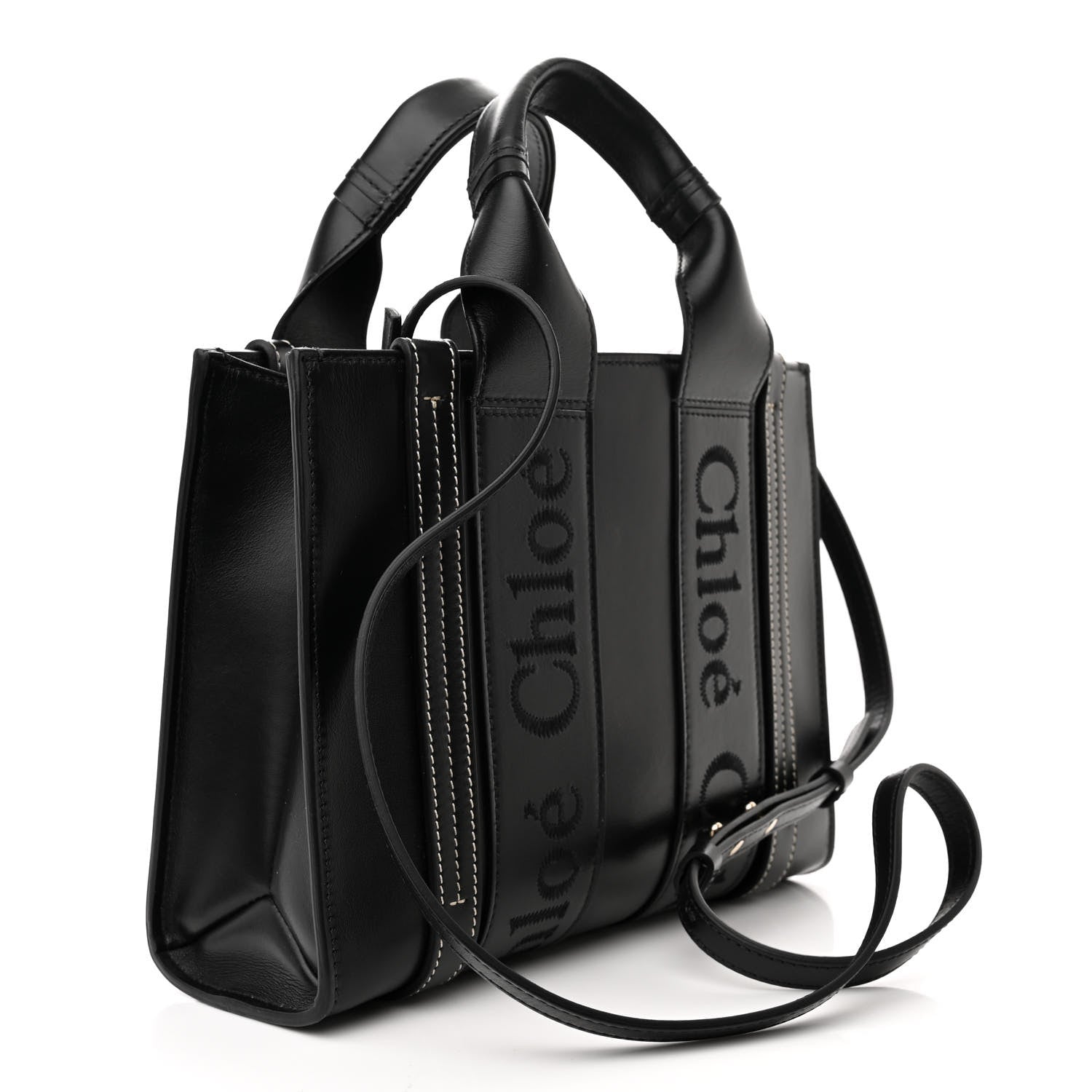 Chloe Calfskin Small Woody Tote Black 3 of 10