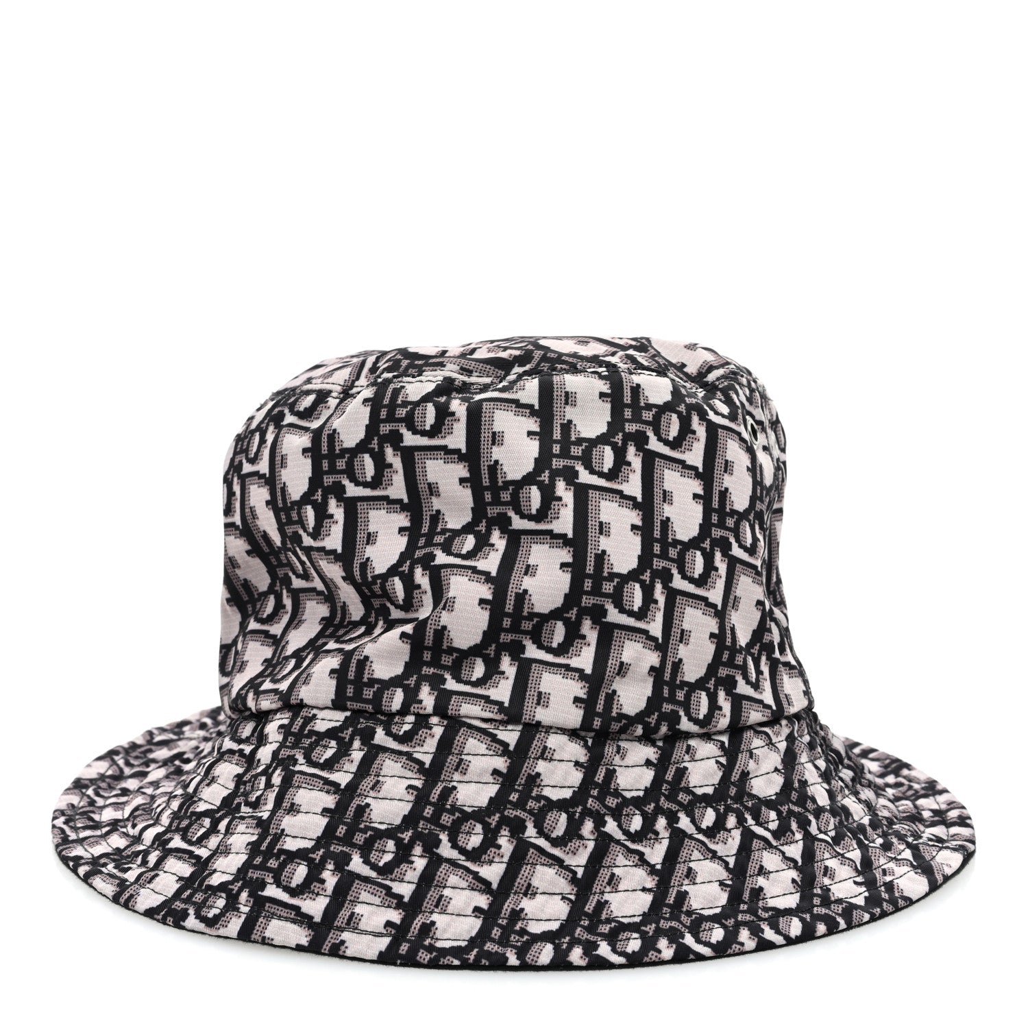 Christian Dior Polyester Cotton Oblique Teddy-D Brim Bucket Hat 58 Black 5 of 15
