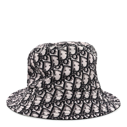 Christian Dior Polyester Cotton Oblique Teddy-D Brim Bucket Hat 58 Black 5 of 15