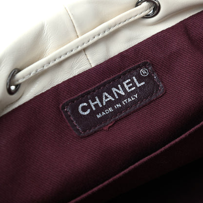 Chanel Glazed Calfskin Shearling Quilted Small Mountain Backpack Ivory 8 of 9