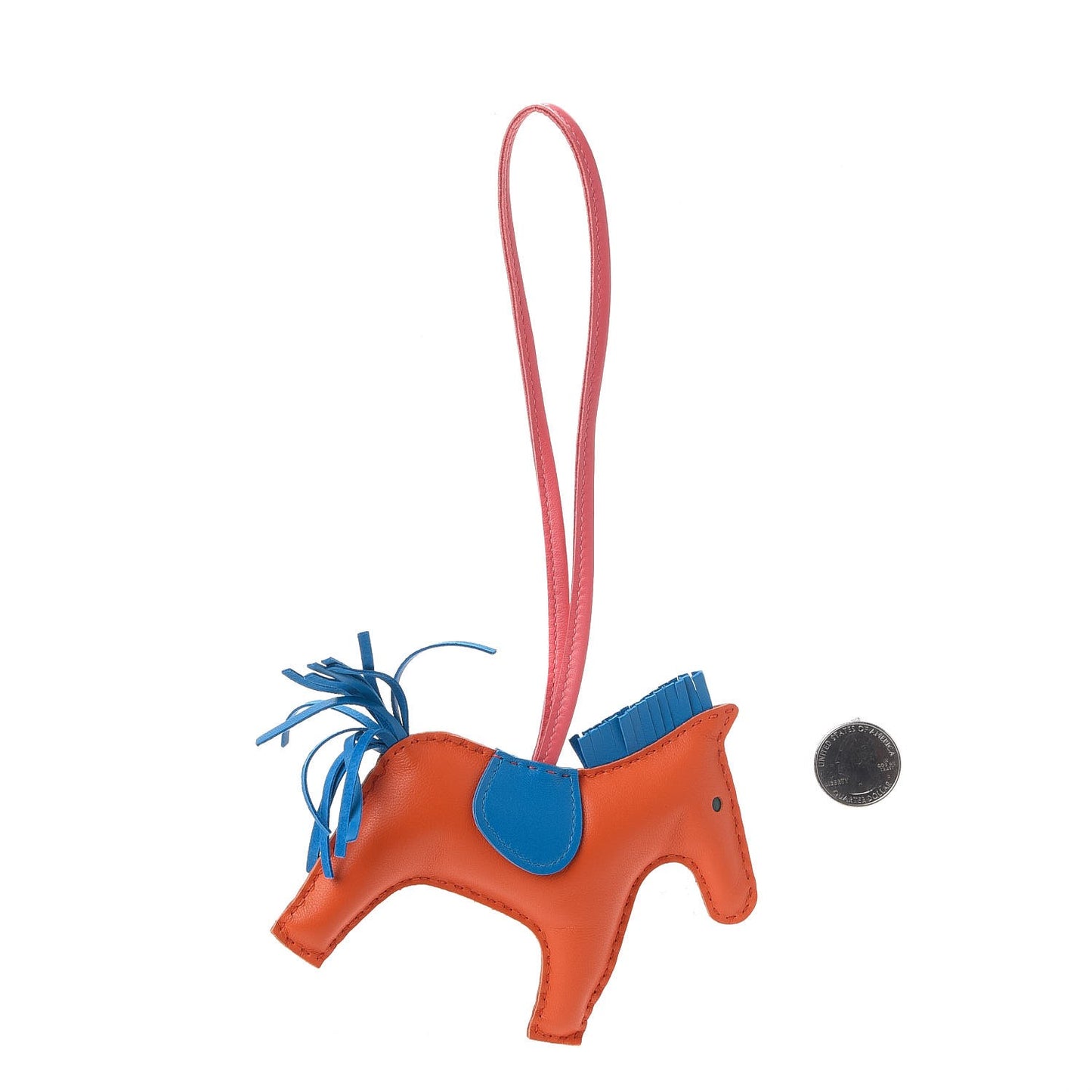 Milo Lambskin Grigri Rodeo Horse Bag Charm MM Orange Poppy Bleu Izmir Rose Azalee