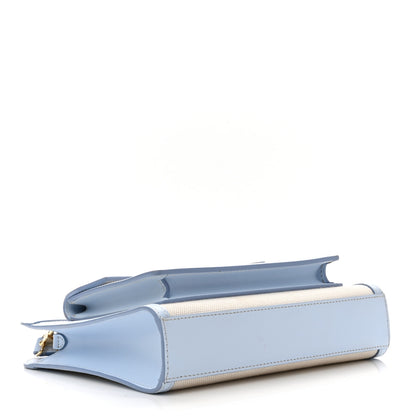 Burberry Canvas Smooth Calfskin Two Tone Mini Pocket Bag Natural Pale Blue 4 of 14