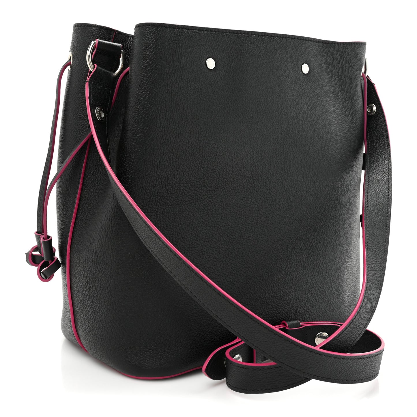 Calfskin Lockme Bucket Black