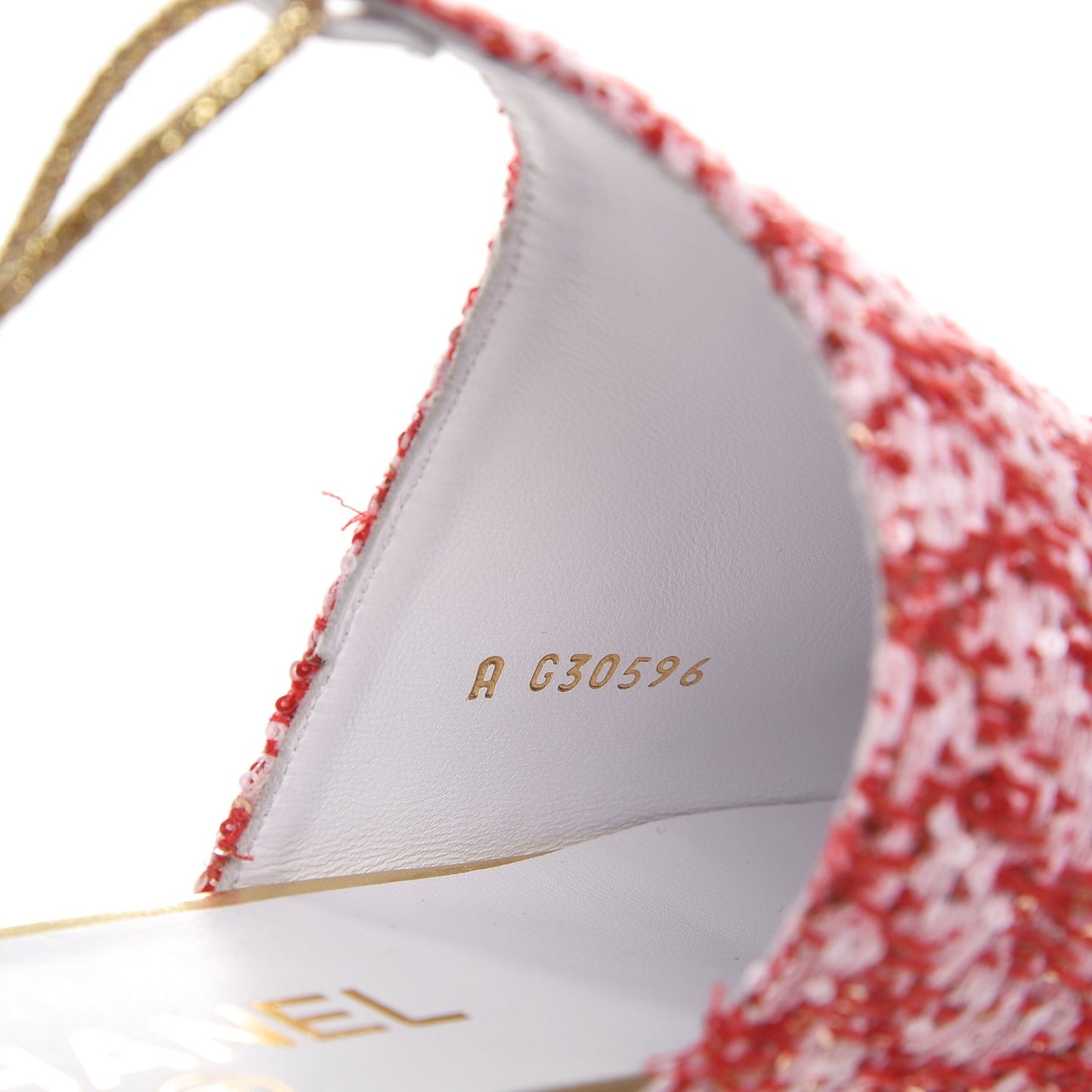 Sequin Pointed Toe Mules 38 Red Gold