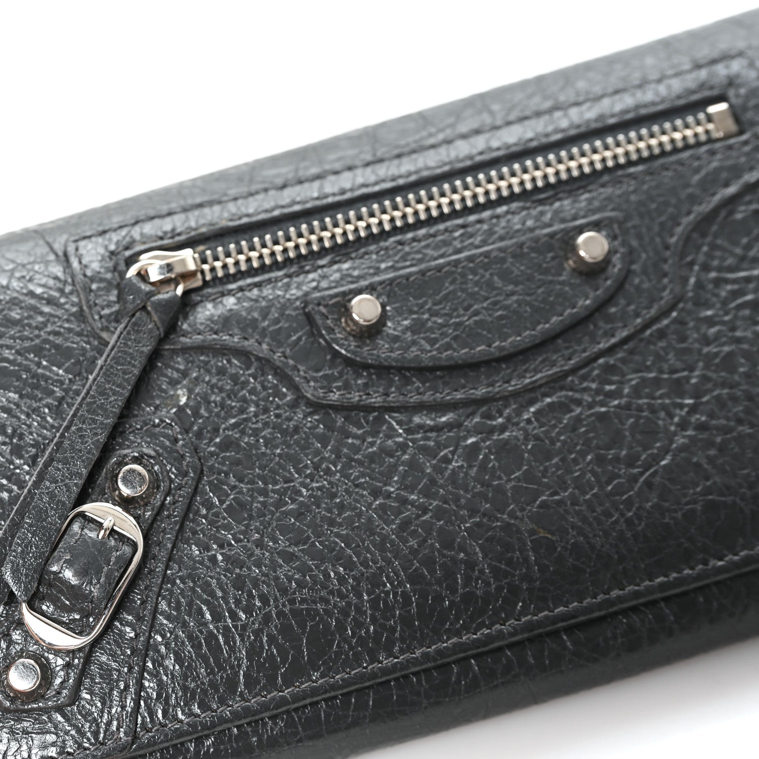 Balenciaga Agneau Classic Silver Hardware Money Wallet Gris Fossile 7 of 7