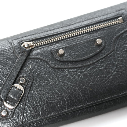 Balenciaga Agneau Classic Silver Hardware Money Wallet Gris Fossile 7 of 7