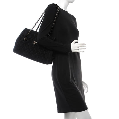 Chanel Suede Stitched Single Flap Black 2 of 15