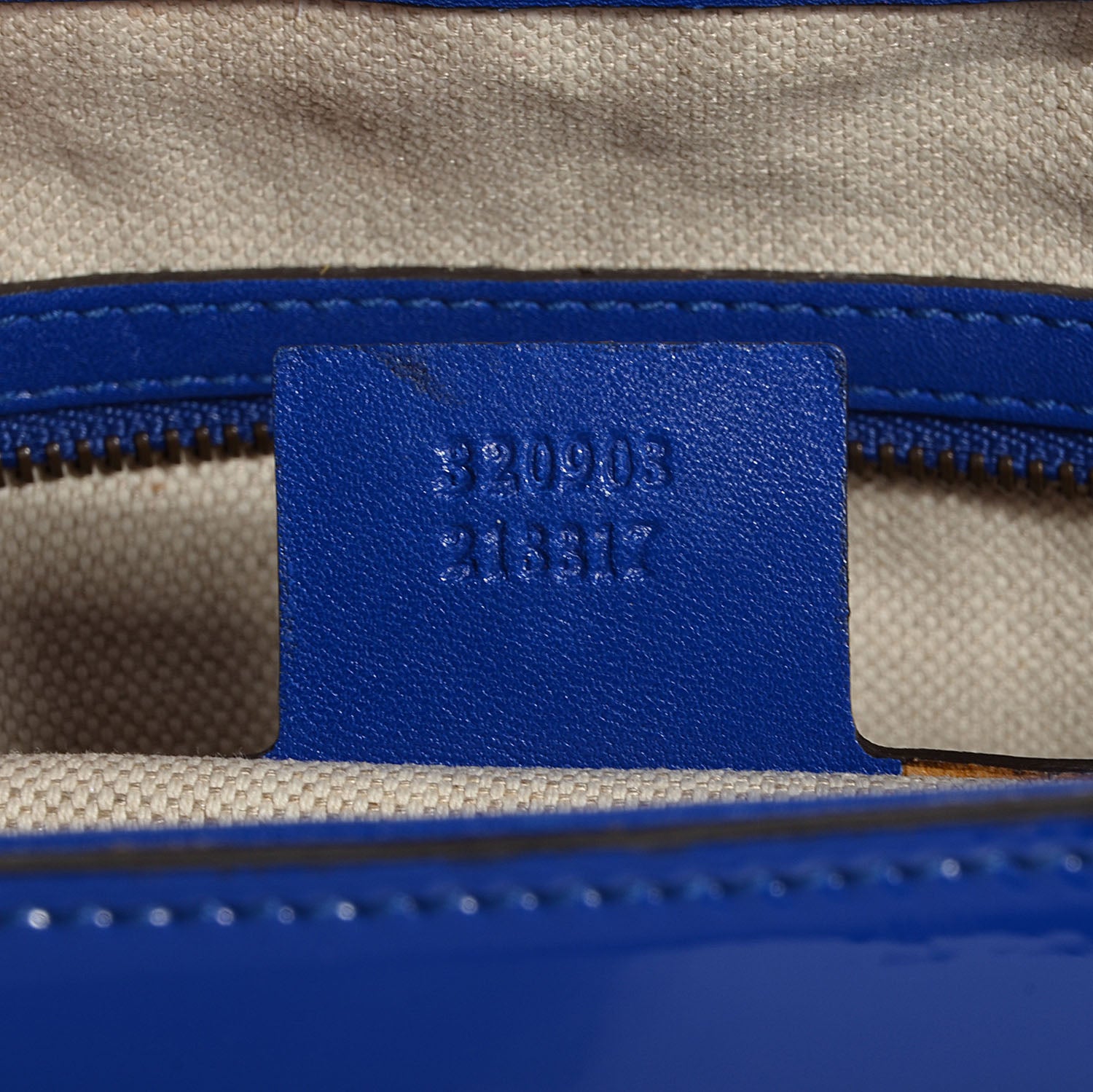 Gucci Patent Large Bright Bit Top Handle Tote Deep Zaffiro 7 of 7