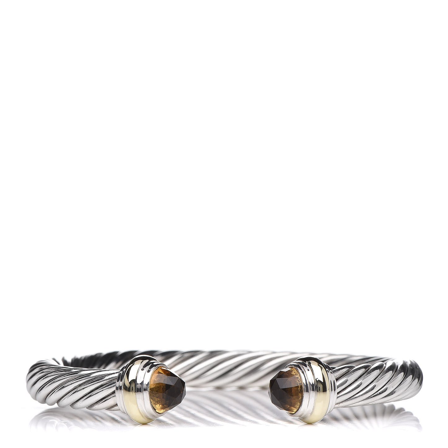 Sterling Silver 14K Yellow Gold Citrine 7mm Cable Classics Bracelet