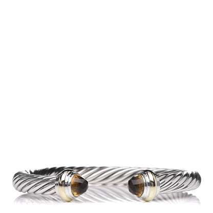 David Yurman Sterling Silver 14K Yellow Gold Citrine 7mm Cable Classics Bracelet 1 of 5