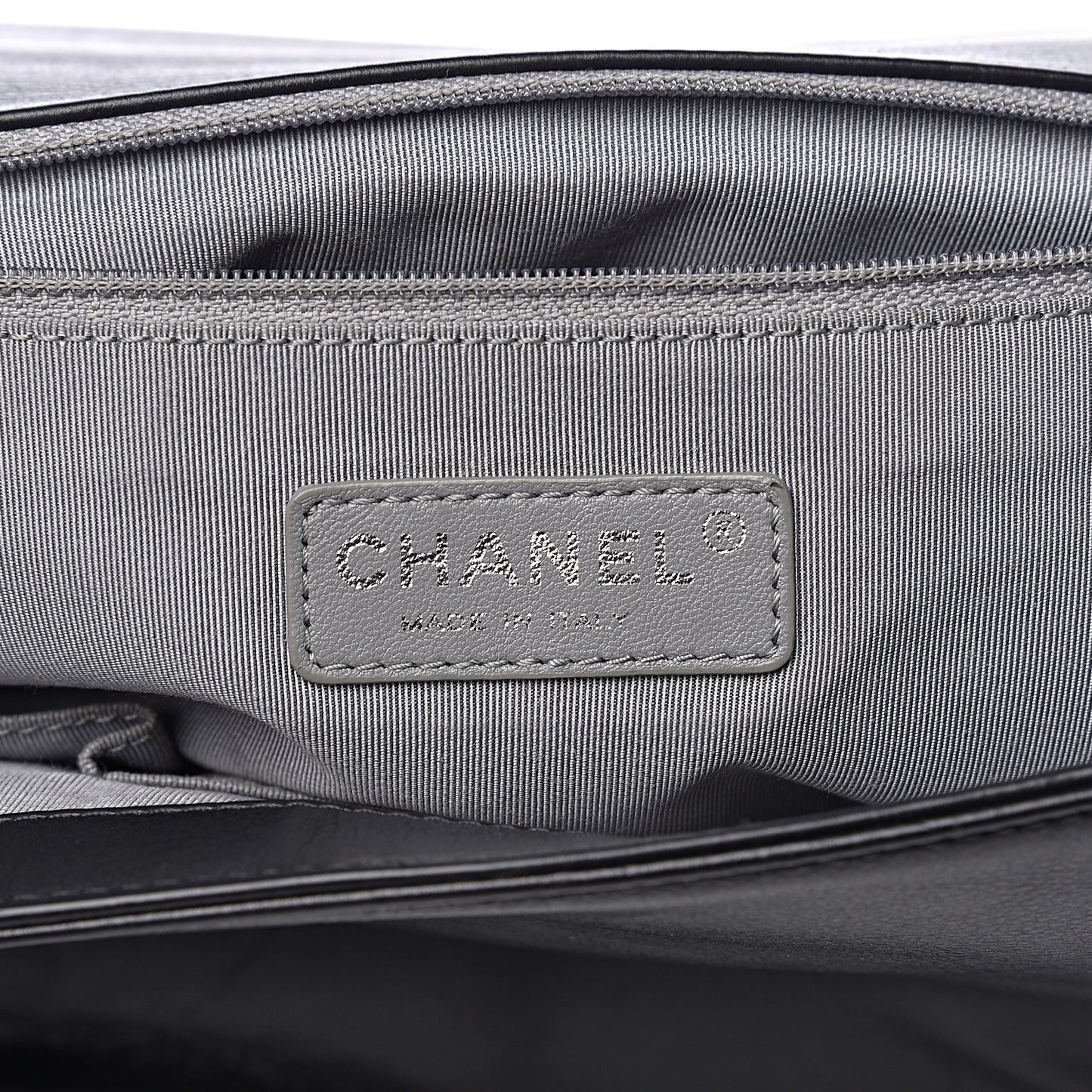 Calfskin Quilted Large Boy Flap Black