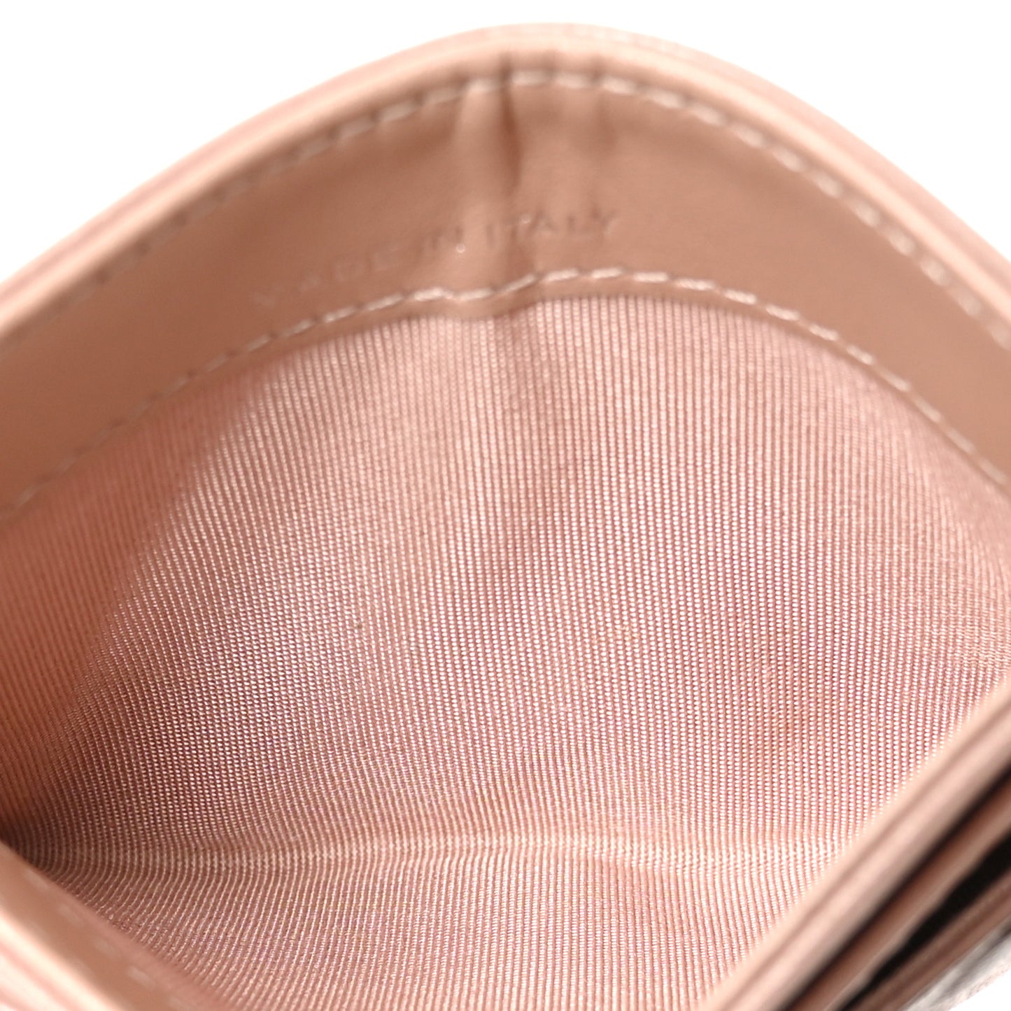 Goatskin Camellia Embossed Card Holder Light Pink