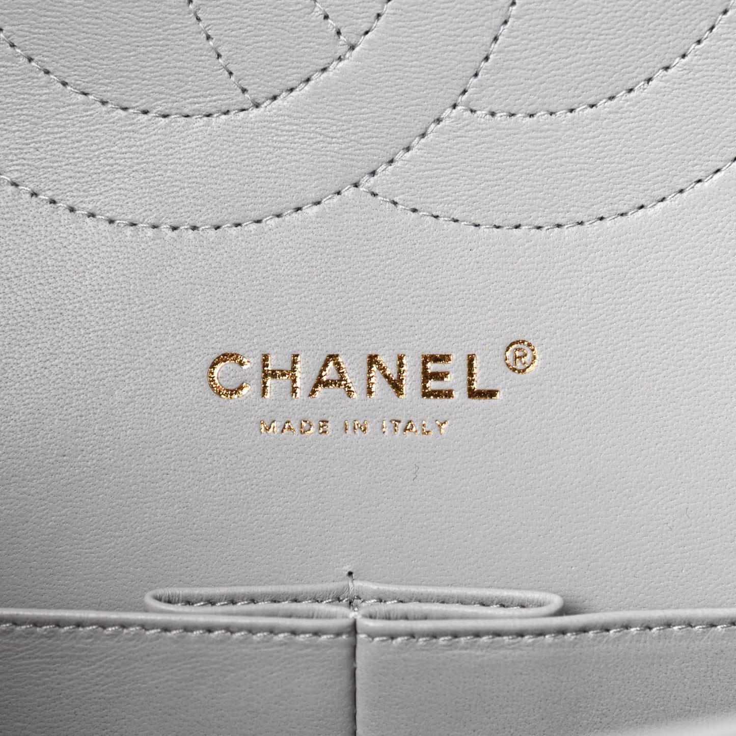 Caviar Quilted Jumbo Double Flap Grey