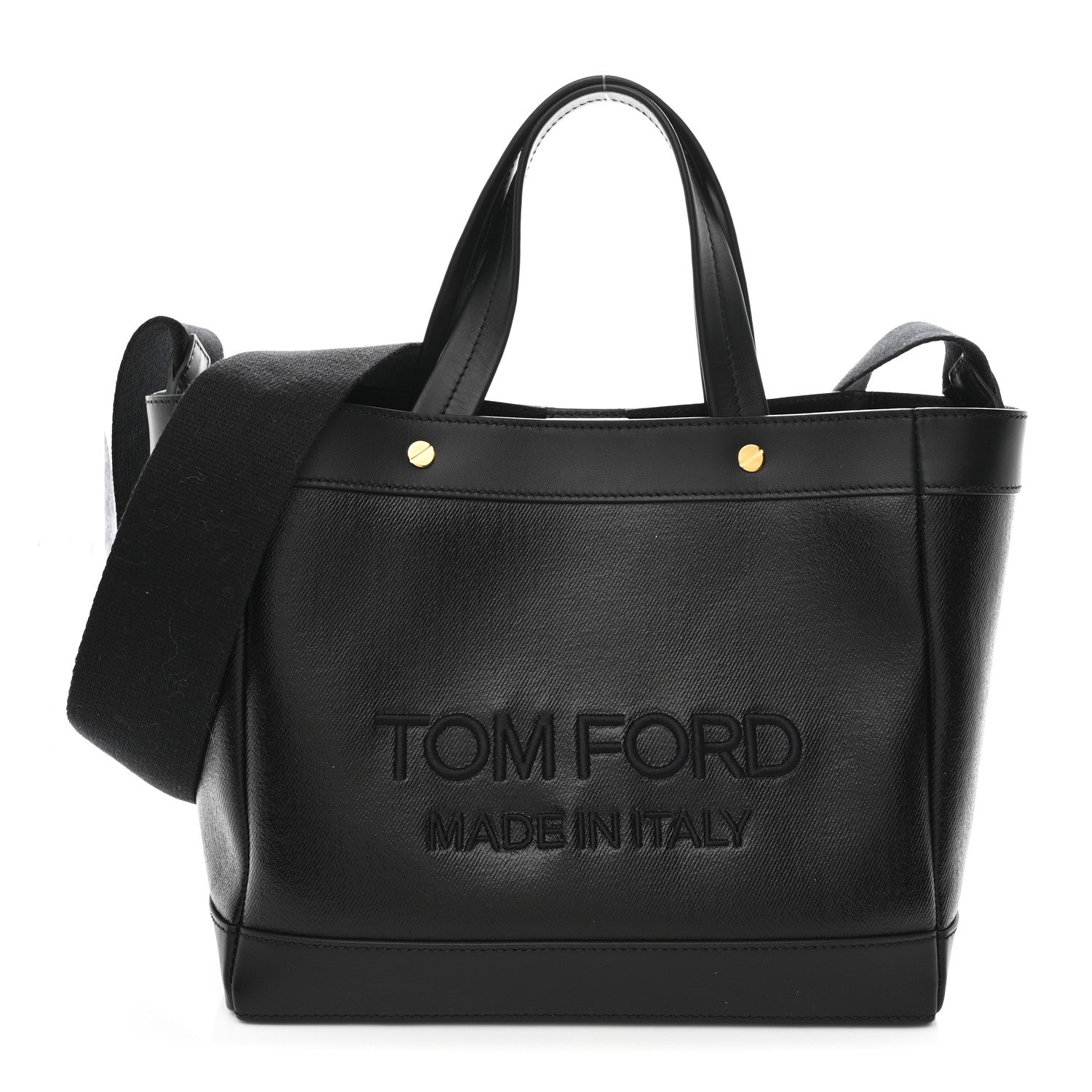 Tom Ford Coated Denim Logo T Screw Tote Black 1 of 9