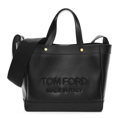 Tom Ford Coated Denim Logo T Screw Tote Black 1 of 9