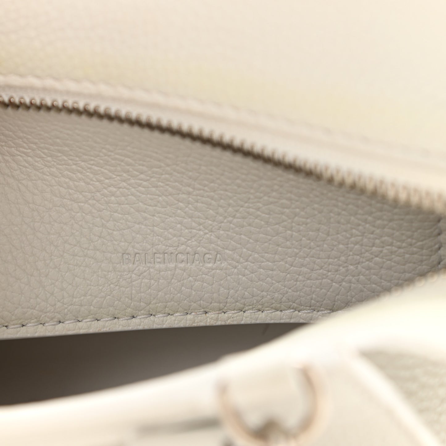 Grained Calfskin Neo Classic Silver Hardware Nano City Crossbody White