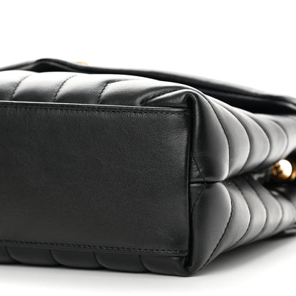Saint Laurent Calfskin Y Quilted Monogram Small Loulou Chain Satchel Black 10 of 16