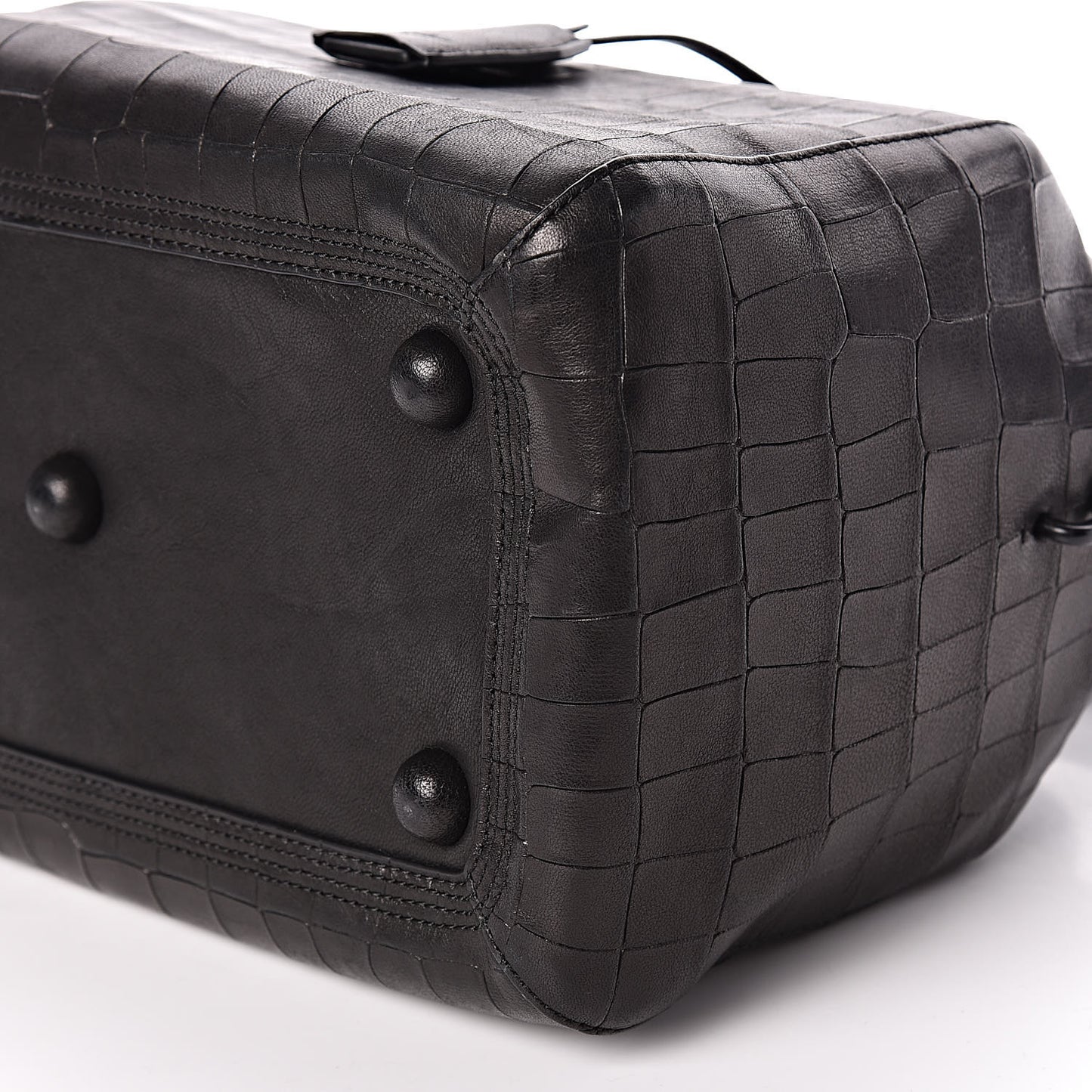 3.1 Calfskin Crocodile Embossed Medium Wednesday Boston Black