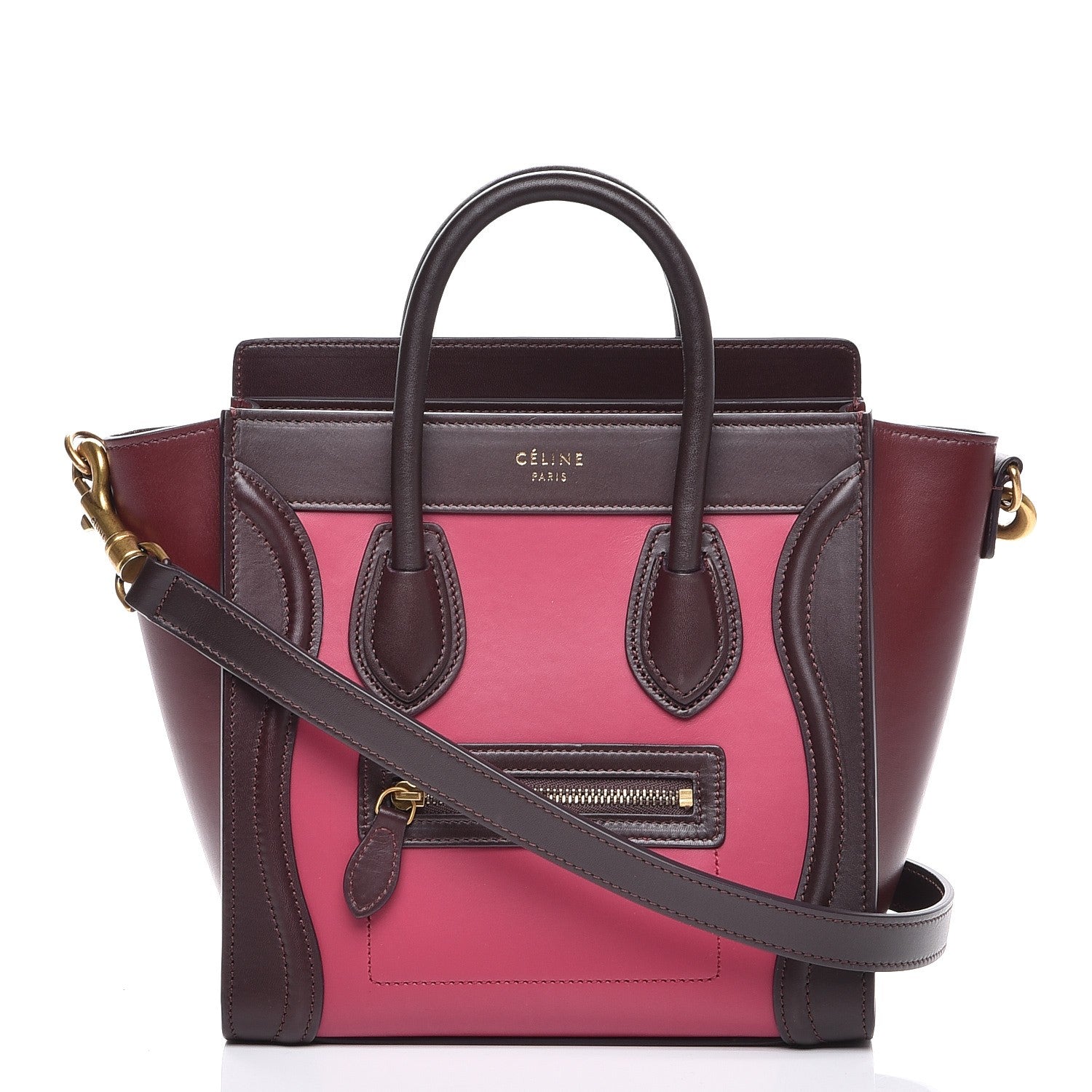 Celine Satin Calfskin Nano Tri-Color Luggage Orchid 1 of 8
