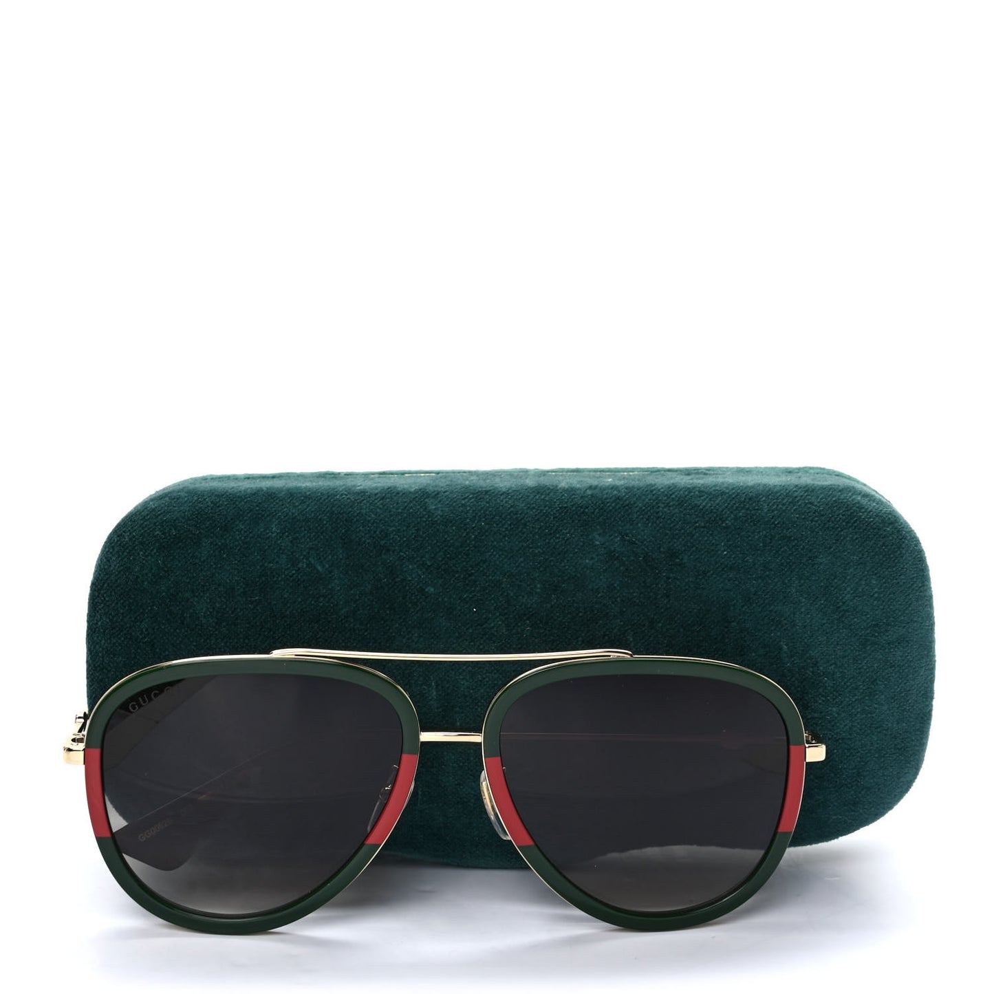 Metal Web Aviator Sunglasses GG0062S Green Red