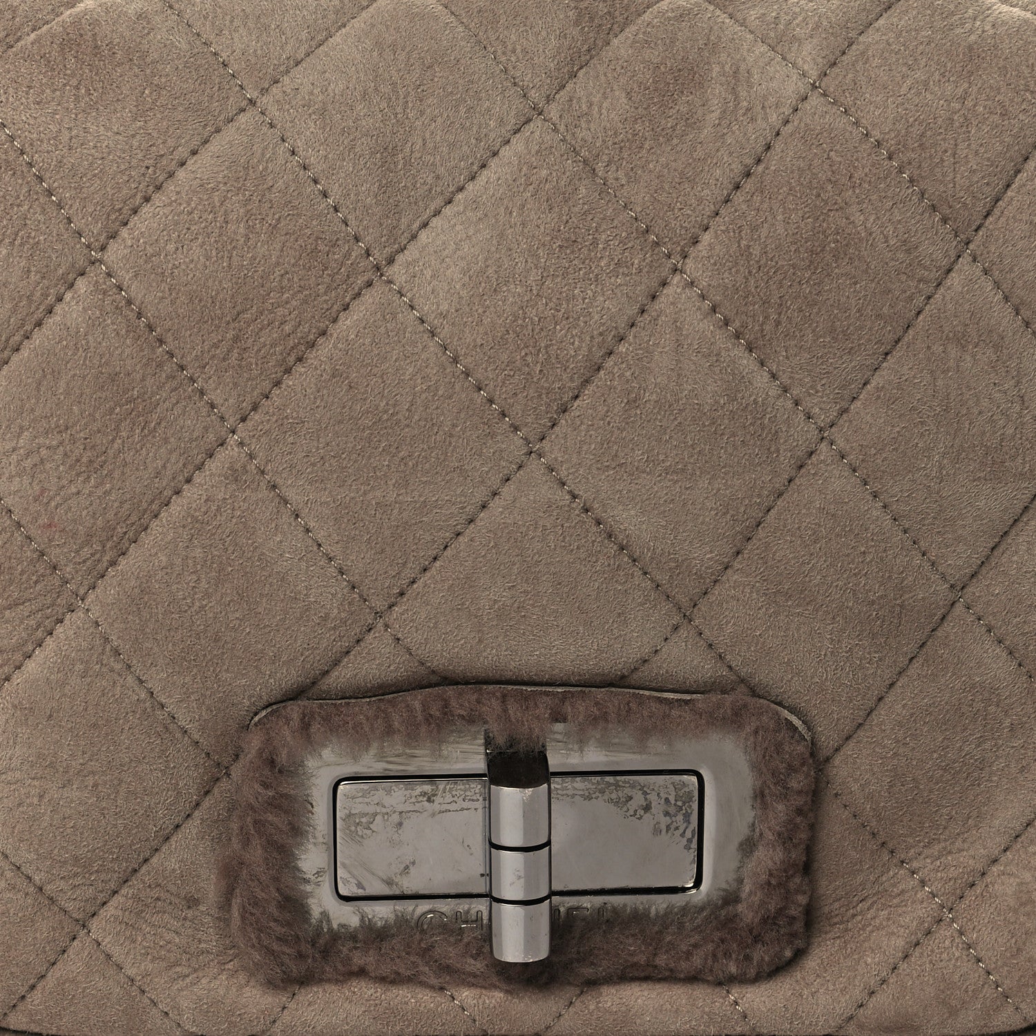 Chanel Shearling Quilted Mademoiselle Flap Light Brown 8 of 10