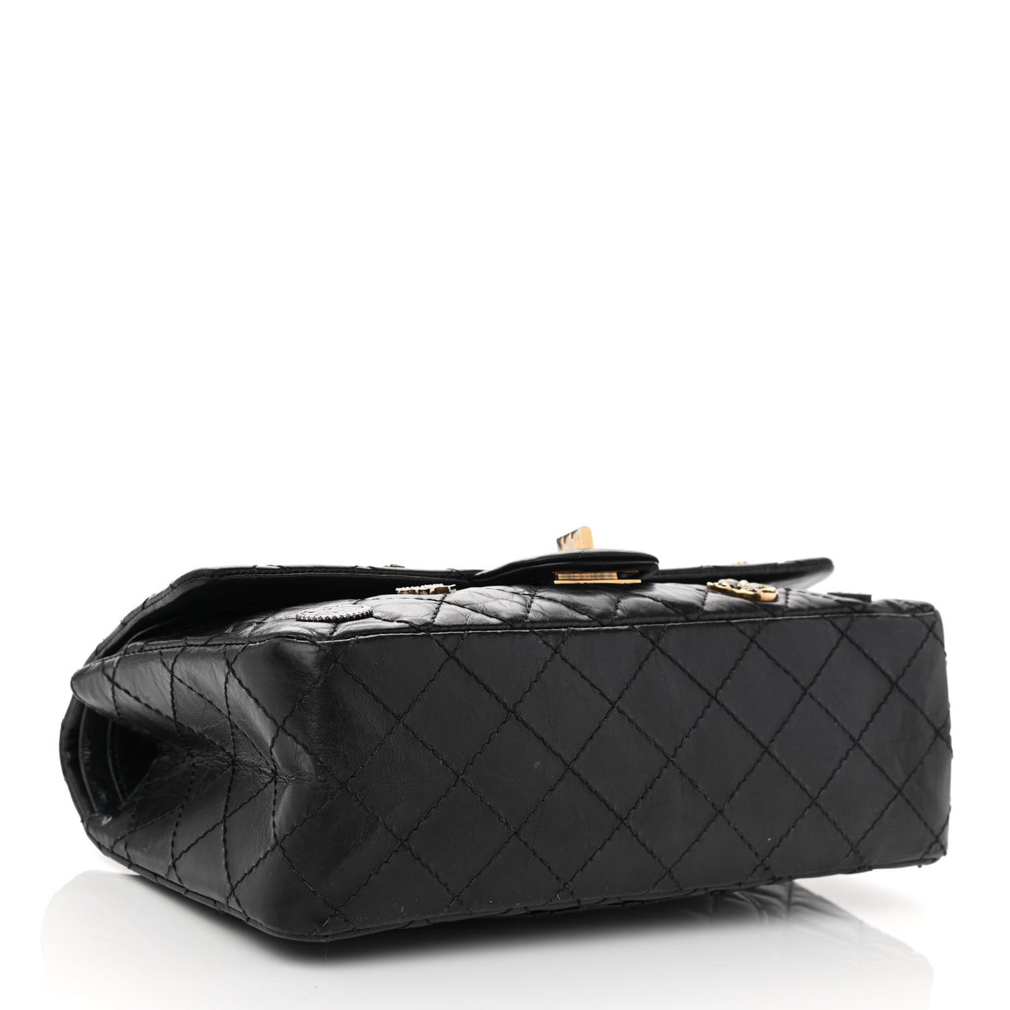Aged Calfskin Quilted Casino 2.55 Reissue 225 Flap Black