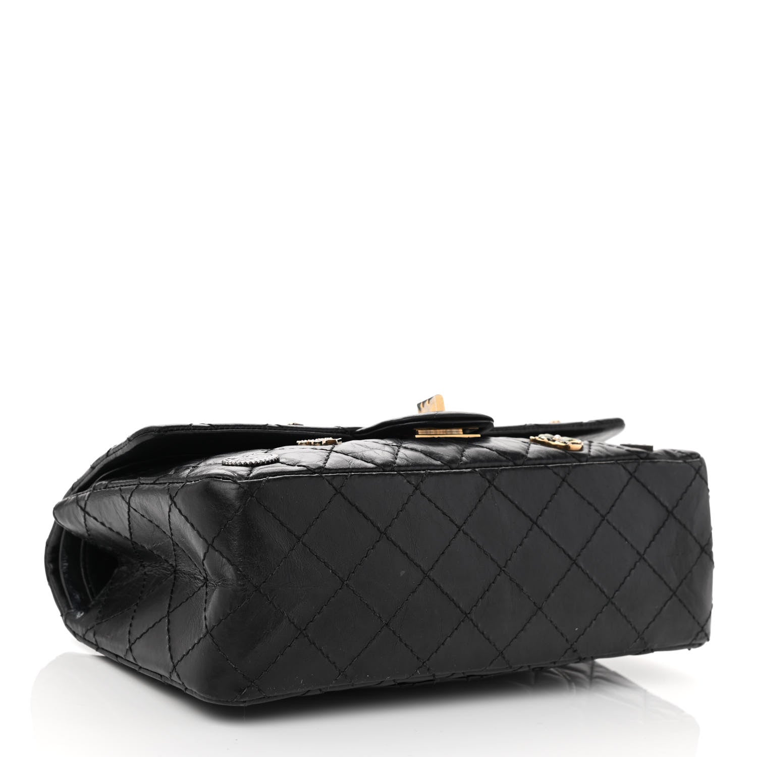 Chanel Aged Calfskin Quilted Casino 2.55 Reissue 225 Flap Black 4 of 12