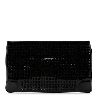 Christian Louboutin Patent Calfskin Studded Loubiposh Chain Clutch Black 1 of 7
