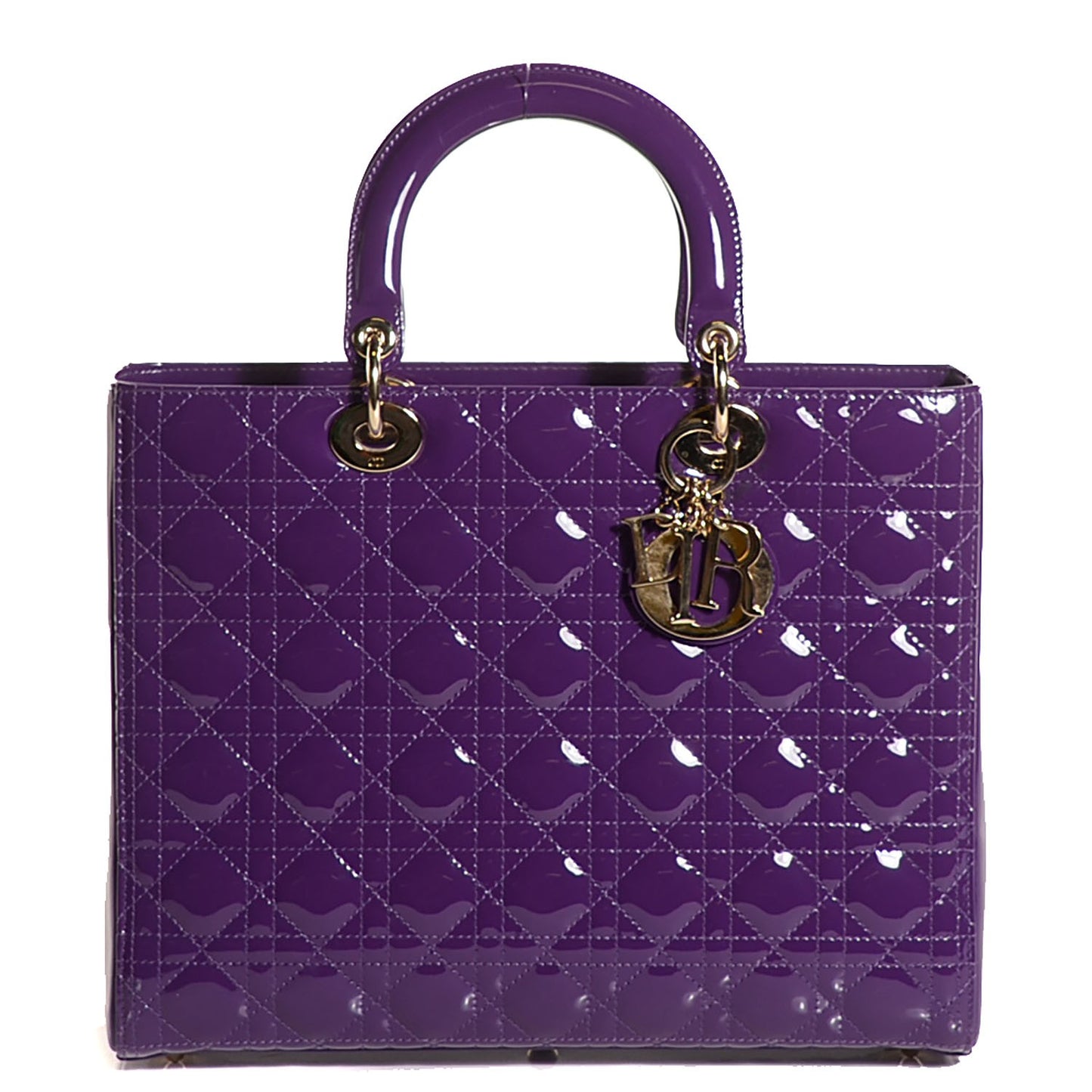 Patent Cannage Large Lady Dior Violet Purple