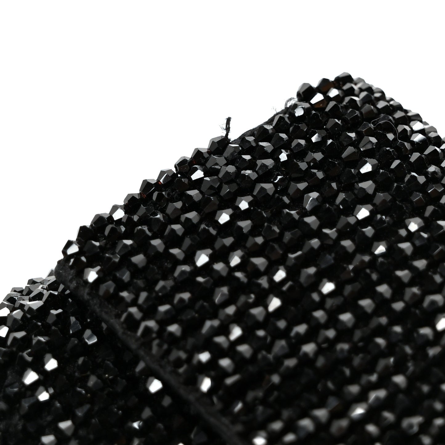 Crystal Vitello King Beaded Nano Baguette Charm Black