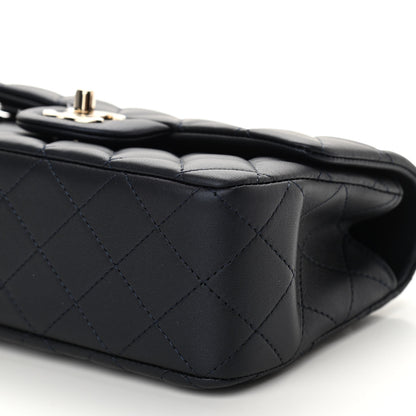 Chanel Lambskin Quilted Mini Top Handle Rectangular Flap Navy Blue 10 of 11