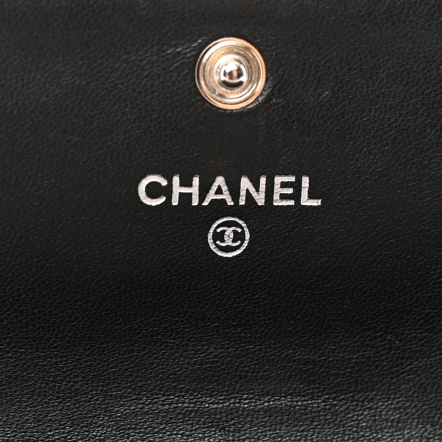 Lambskin Quilted Large Gusset Flap Wallet Black