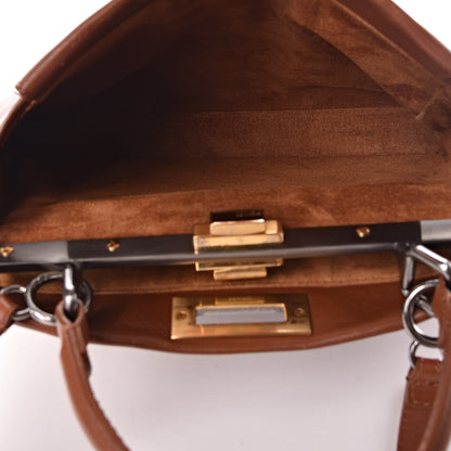 Fendi Vitello Suede Medium Peekaboo Iconic Satchel Cuoio Rame Moro 6 of 22