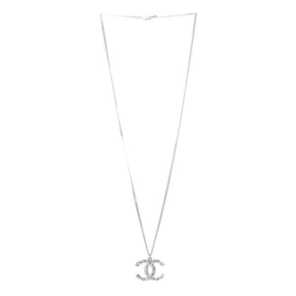 Chanel Crystal Large CC Necklace Silver 3 of 4