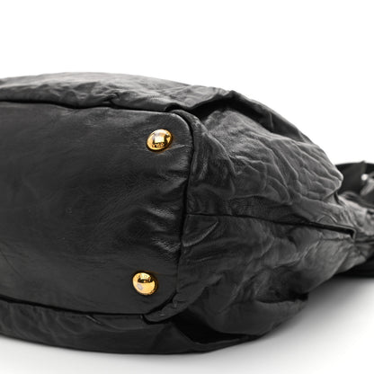 Prada Nappa Antique Bow Tote Black 9 of 9