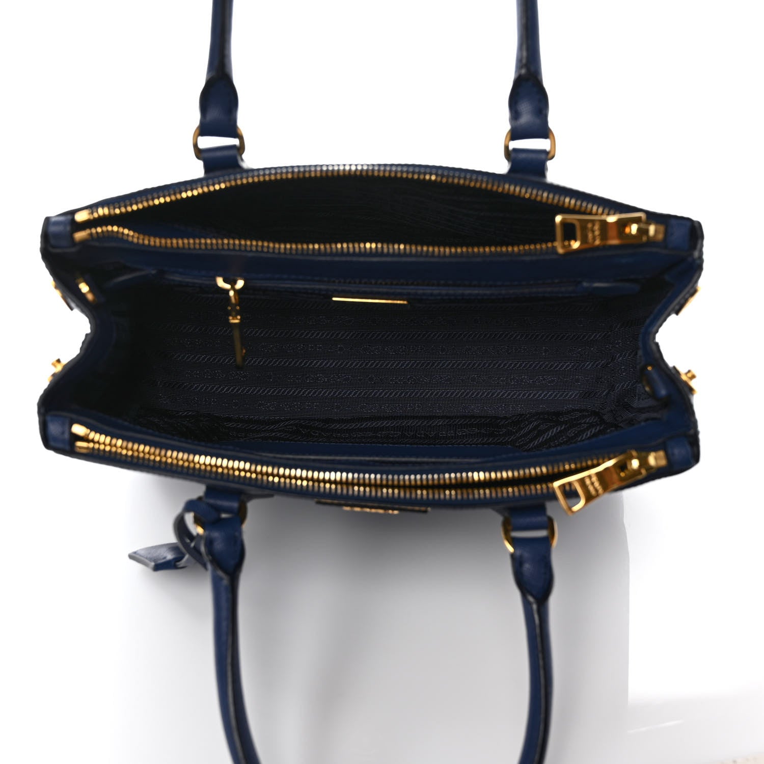 Prada Saffiano Small Galleria Double Zip Tote Bluette 5 of 10