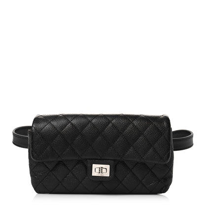 Chanel Grained Calfskin Quilted 2.55 Reissue Flap Belt Bag Clutch Black 1 of 11