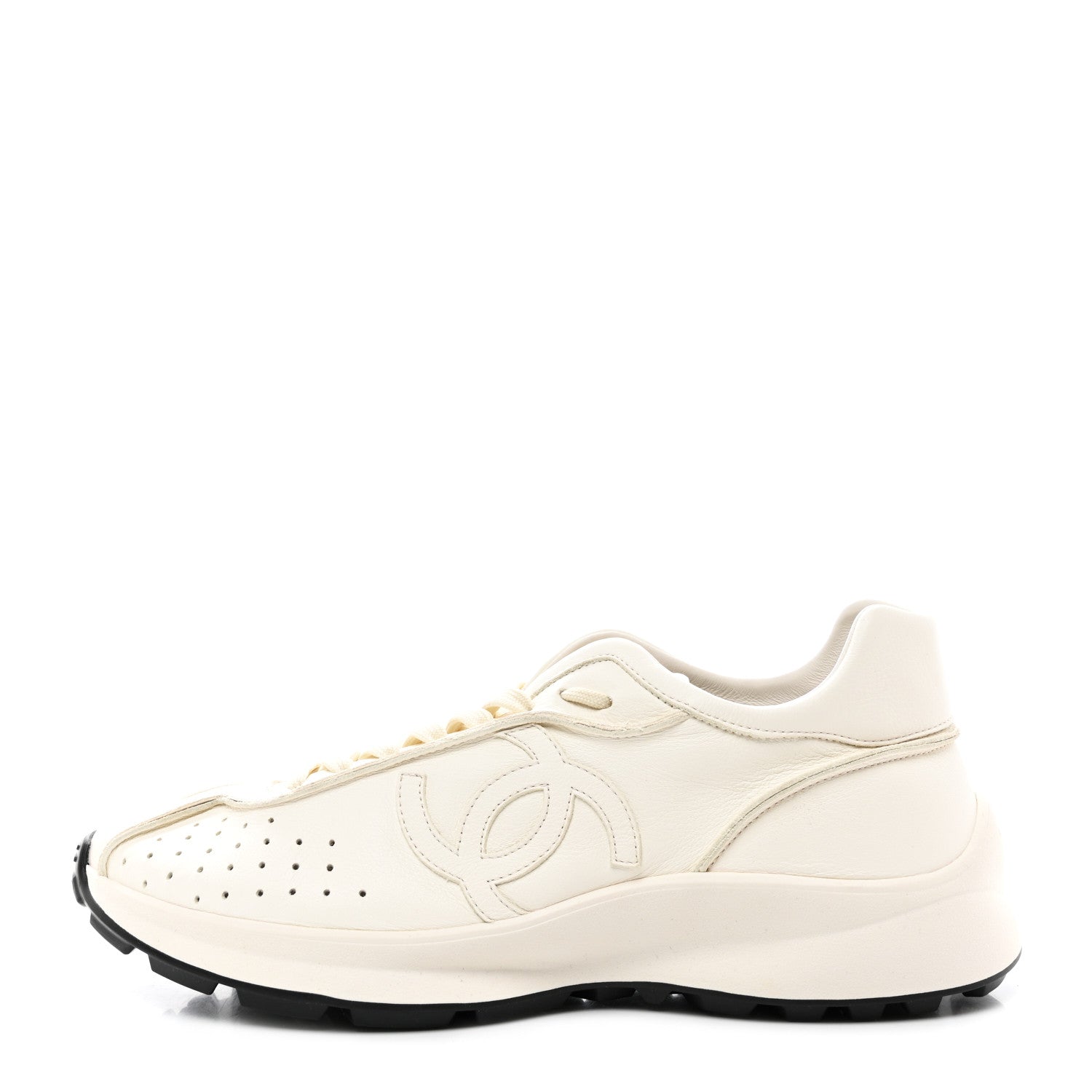 Chanel Calfskin Mens CC Sneakers 43 White 1 of 11