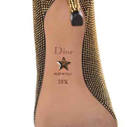 Christian Dior Calfskin Studded Pumps 38.5 Black Gold 8 of 11