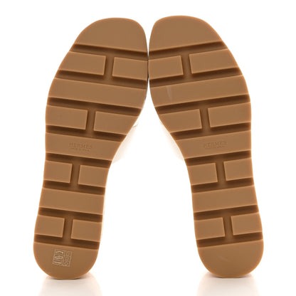 Hermes Calfskin Cork Eze 30 Sandals 39 White 5 of 9