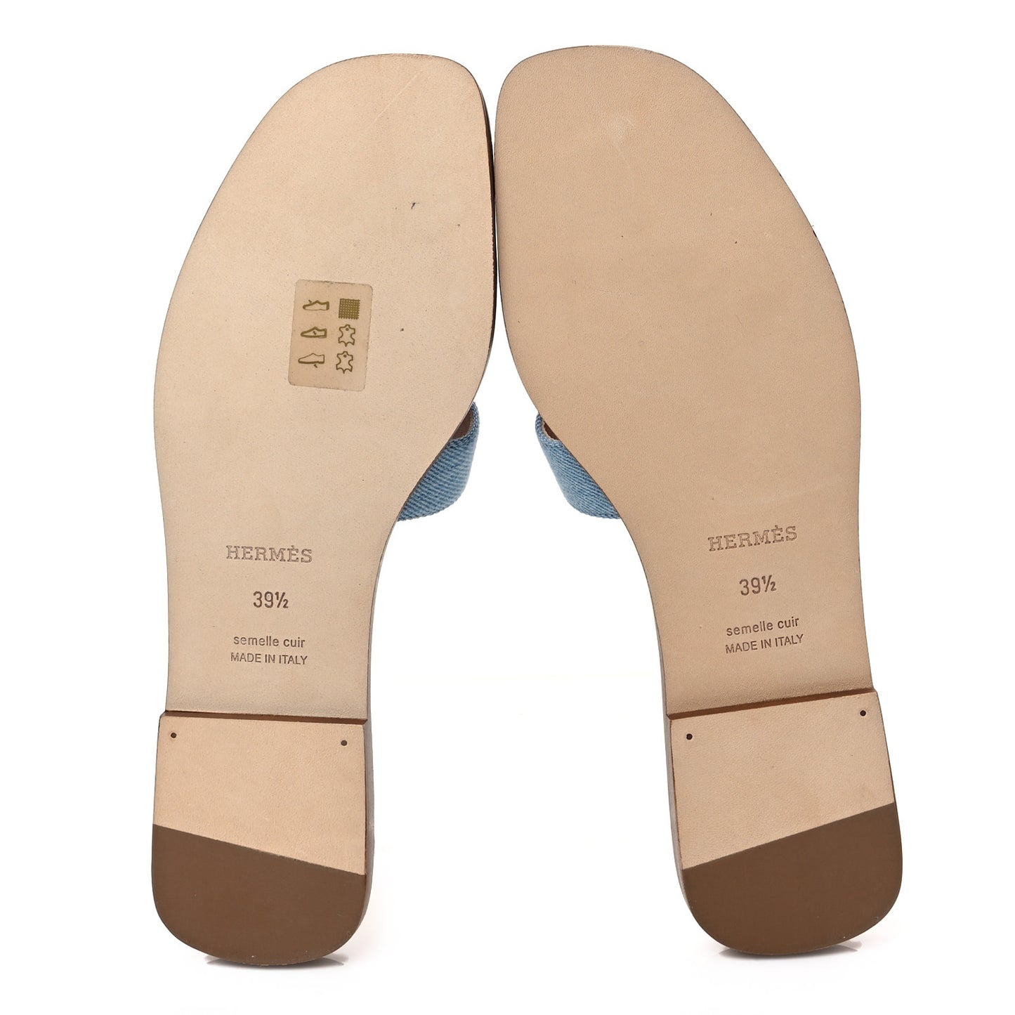 Denim Canvas Oran Sandals 39.5 Bleu Clair
