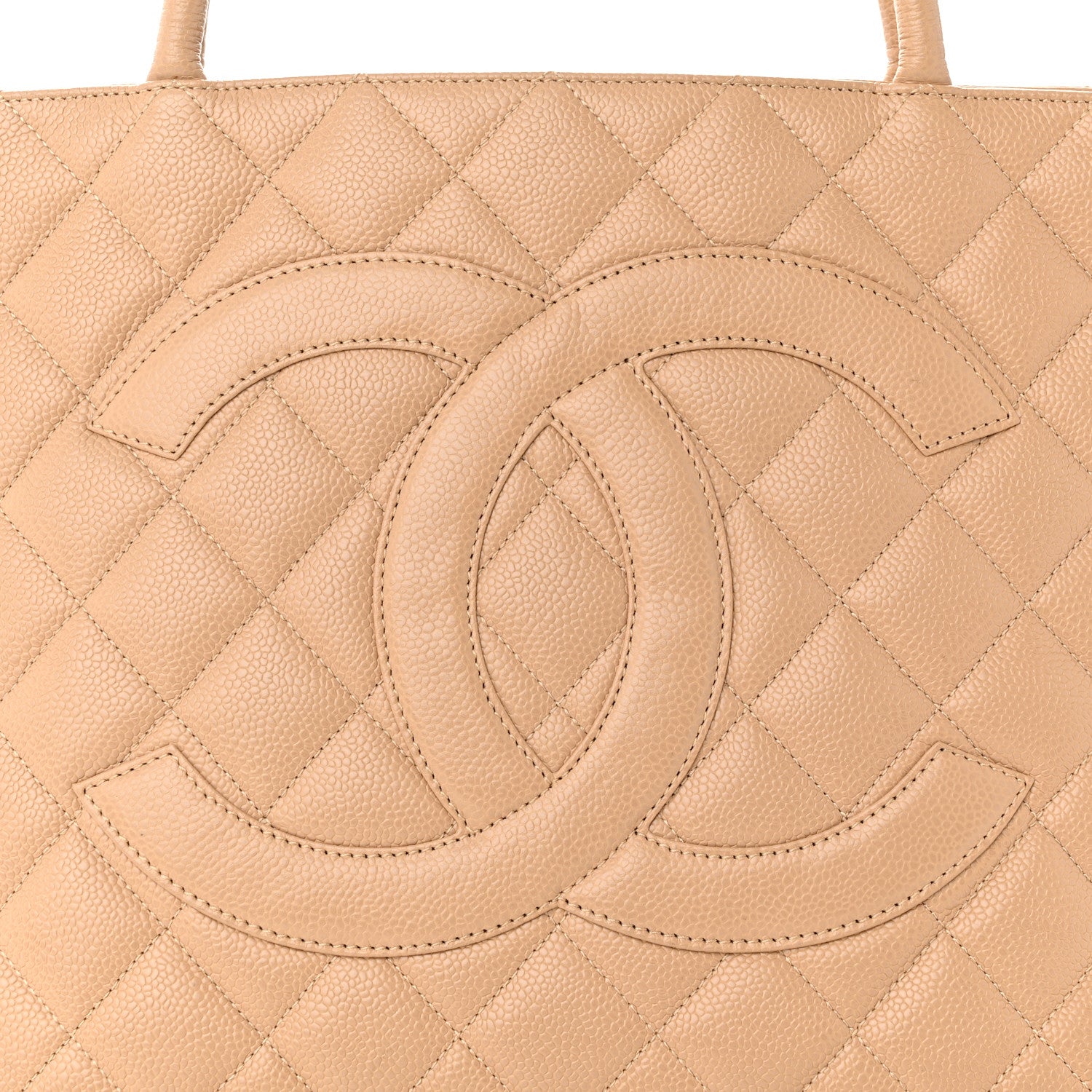 Chanel Caviar Quilted Medallion Tote Beige 8 of 11