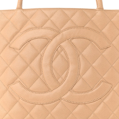 Chanel Caviar Quilted Medallion Tote Beige 8 of 11