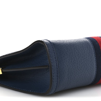 Gucci Textured Calfskin Web Small Ophidia Chain Shoulder Bag Blue Agata 9 of 11