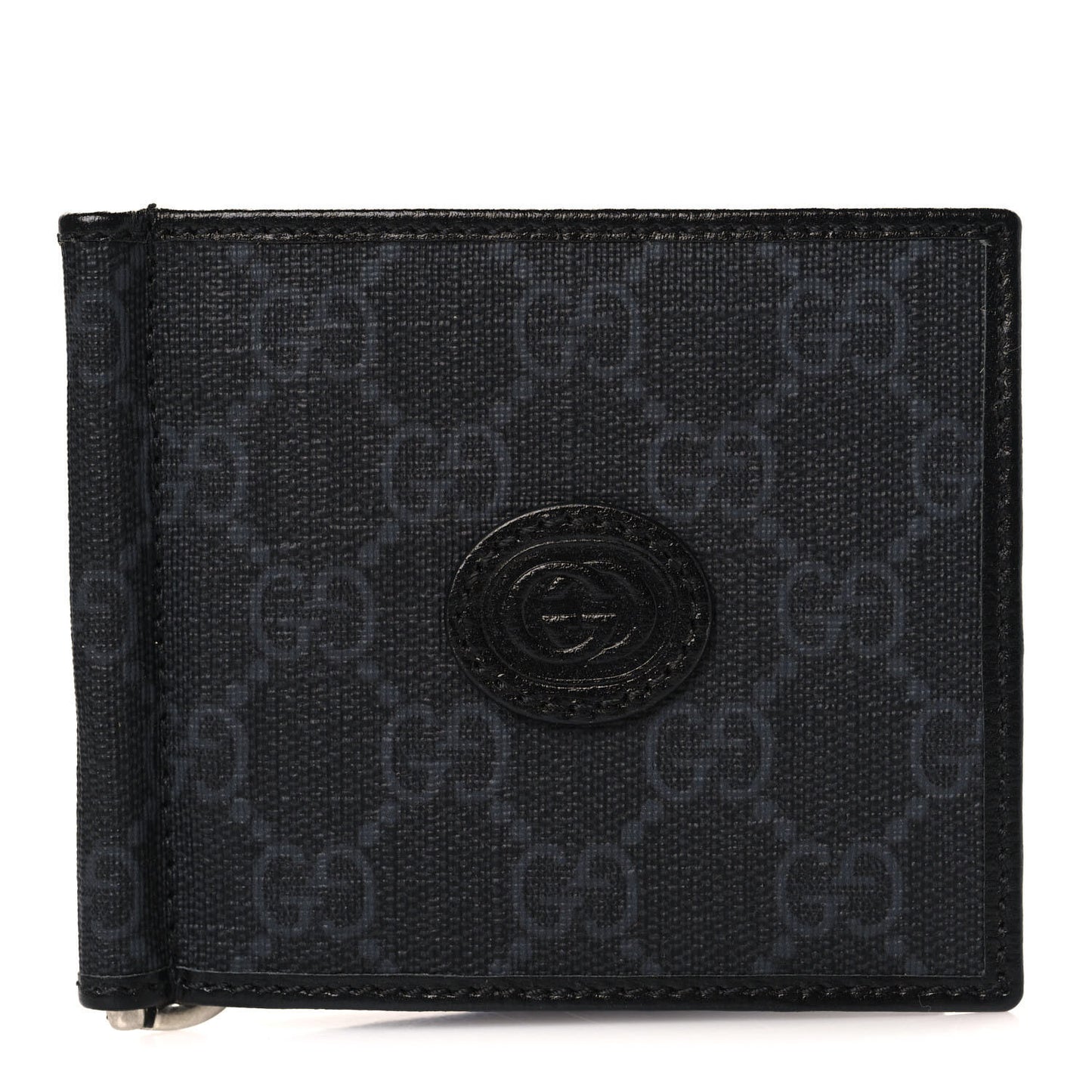 GG Supreme Monogram Retro Interlocking G Money Clip Black Grey