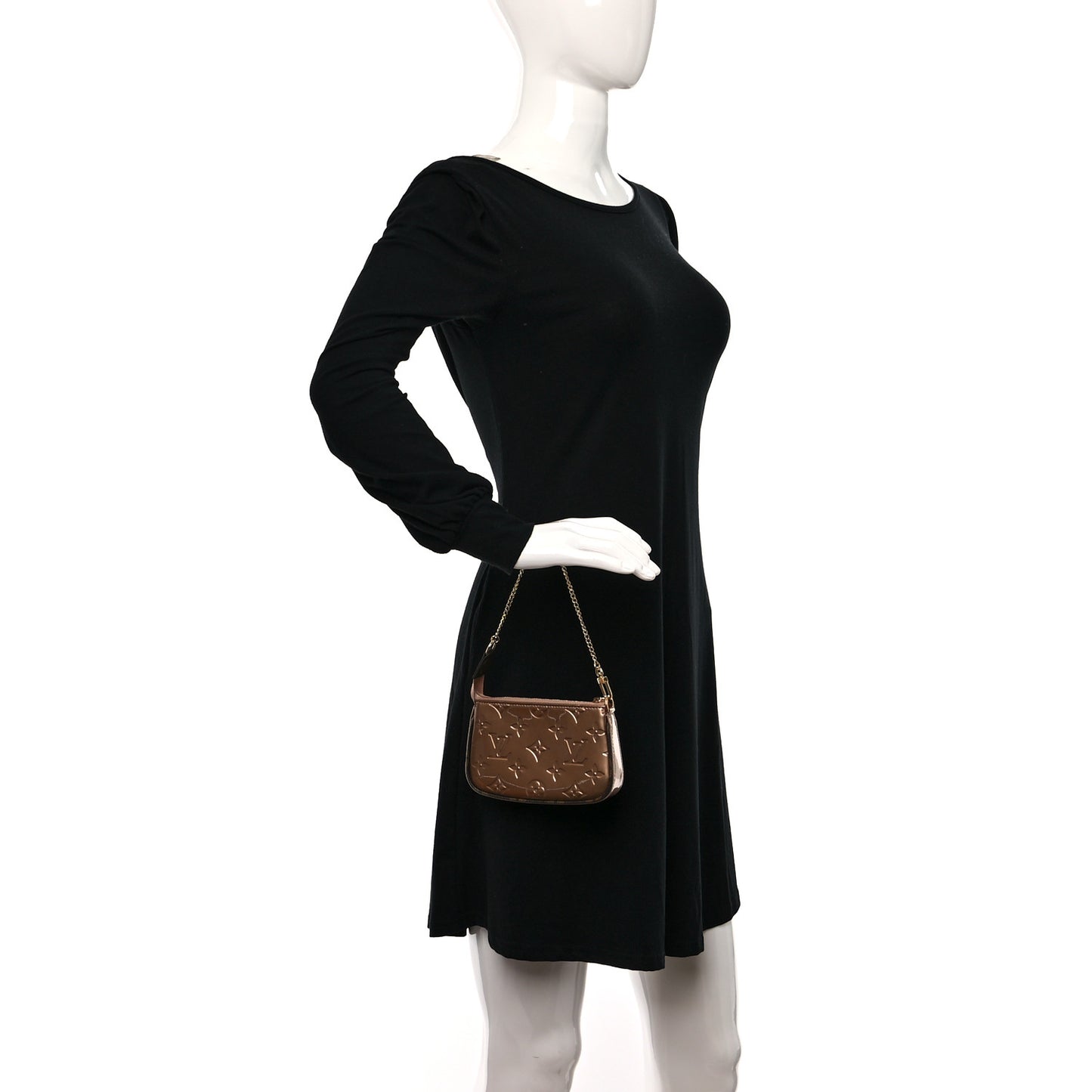 Metallic Vernis Mini Pochette Accessories Rose Gold