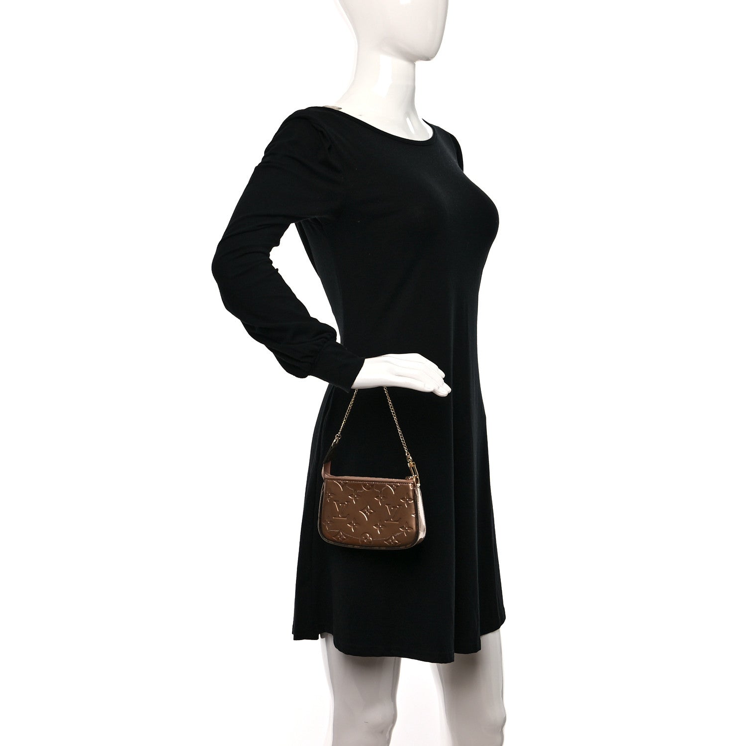 Louis Vuitton Metallic Vernis Mini Pochette Accessories Rose Gold 2 of 9